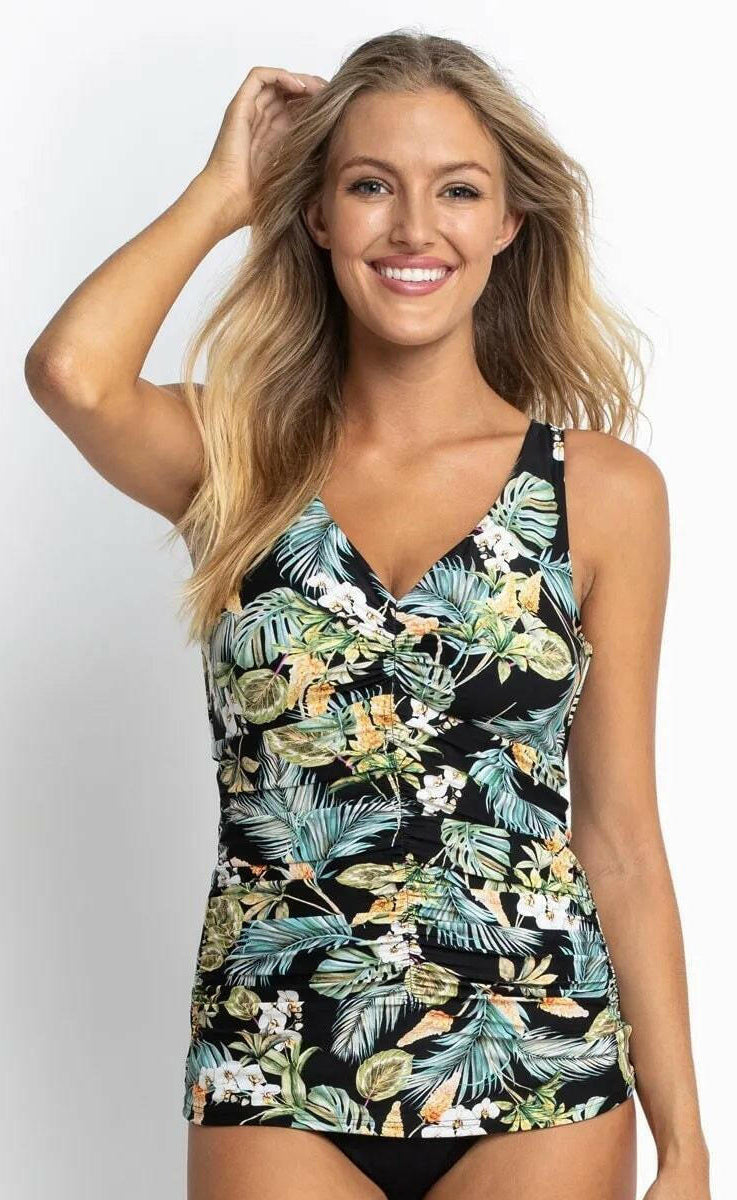 Sunseeker SS12187FG Milla F/G Ruched Singlet Tankini Black.