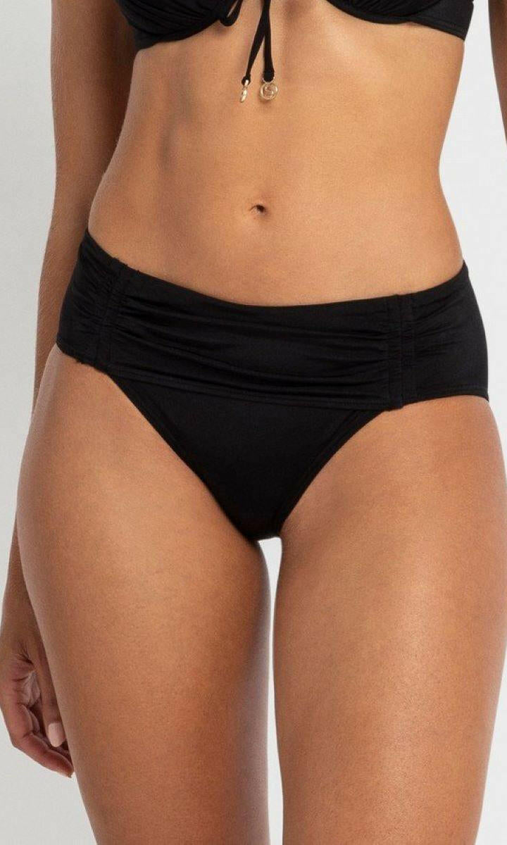 Sunseeker Luxe Gathered Midrise Pant- Black.