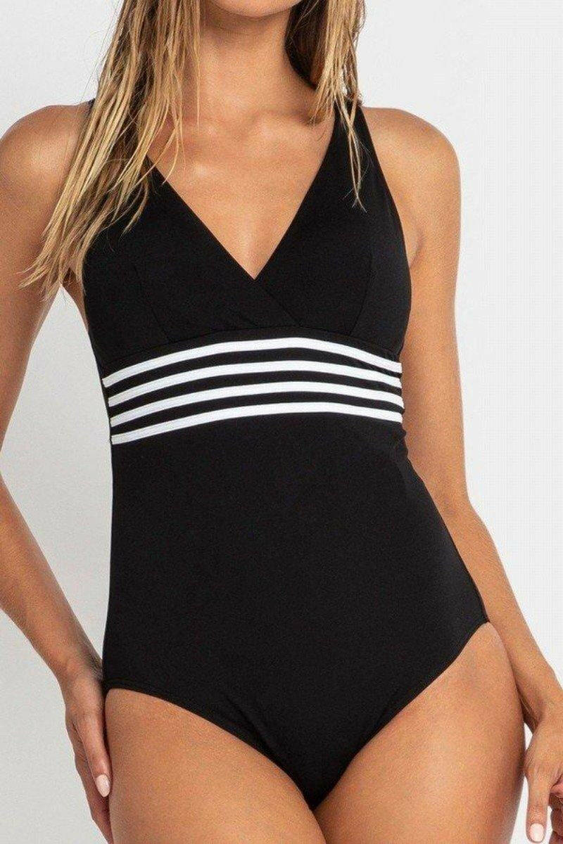Sunseeker Pool Proof Cross Strap One Piece Black.