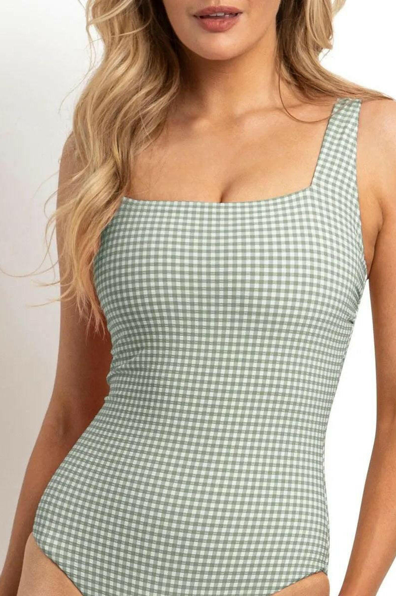 Sunseeker Gidget DD/E Square Neck Minimiser One Piece Sage.