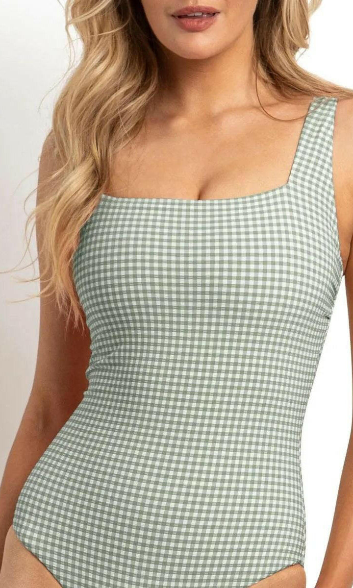 Sunseeker Gidget DD/E Square Neck Minimiser One Piece Sage.