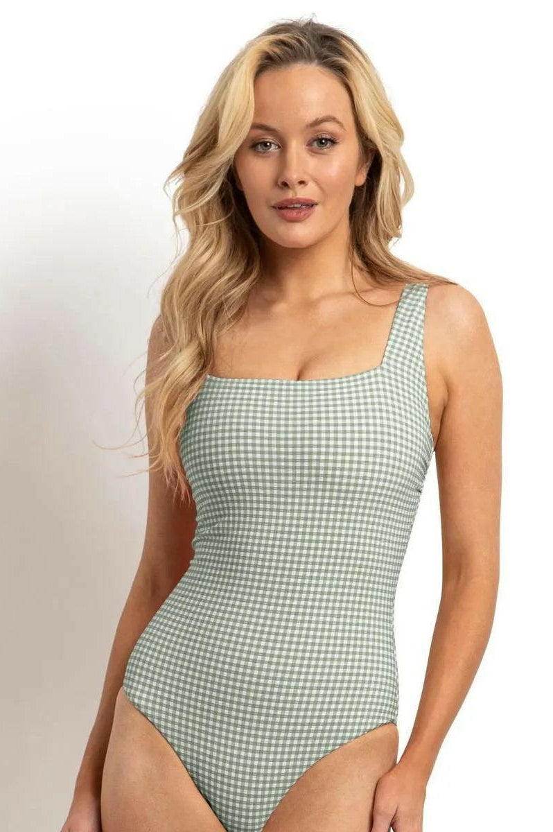 Sunseeker Gidget DD/E Square Neck Minimiser One Piece Sage.