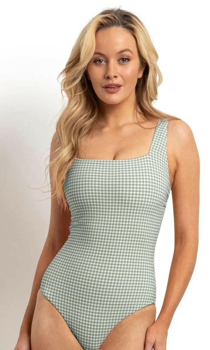 Sunseeker Gidget DD/E Square Neck Minimiser One Piece Sage.
