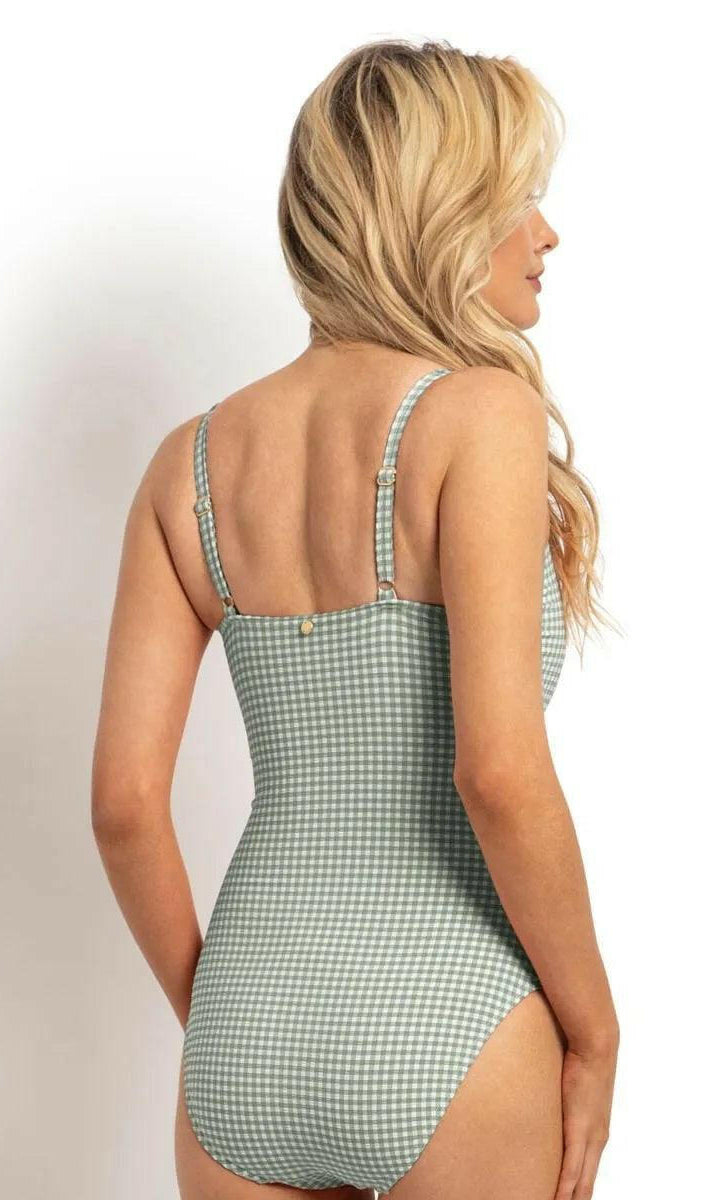 Sunseeker Gidget DD/E Square Neck Minimiser One Piece Sage.