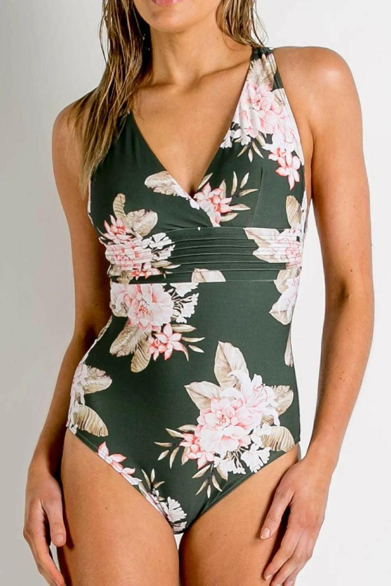 Sunseeker SS51425 Albury Multi Cross Strap Adjustable One Piece Forest.