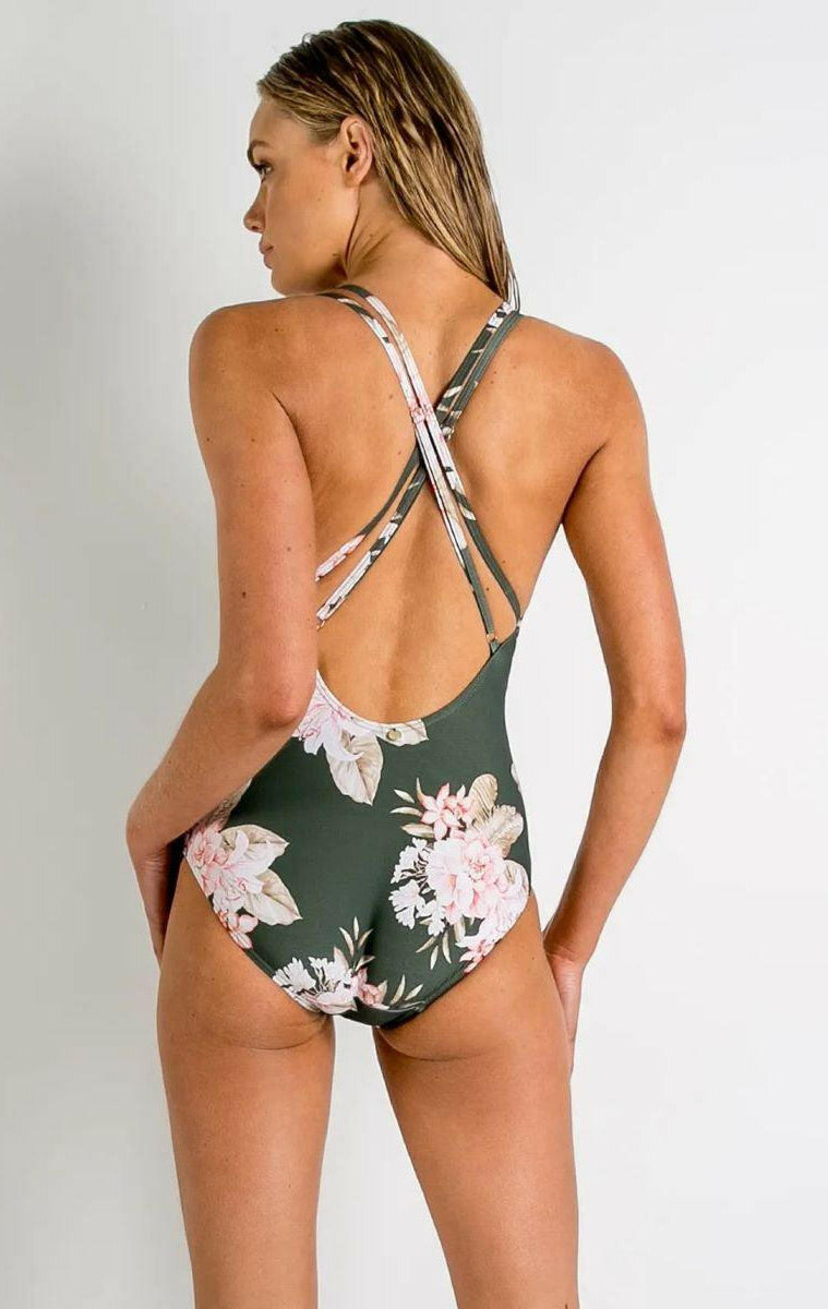 Sunseeker SS51425 Albury Multi Cross Strap Adjustable One Piece Forest.