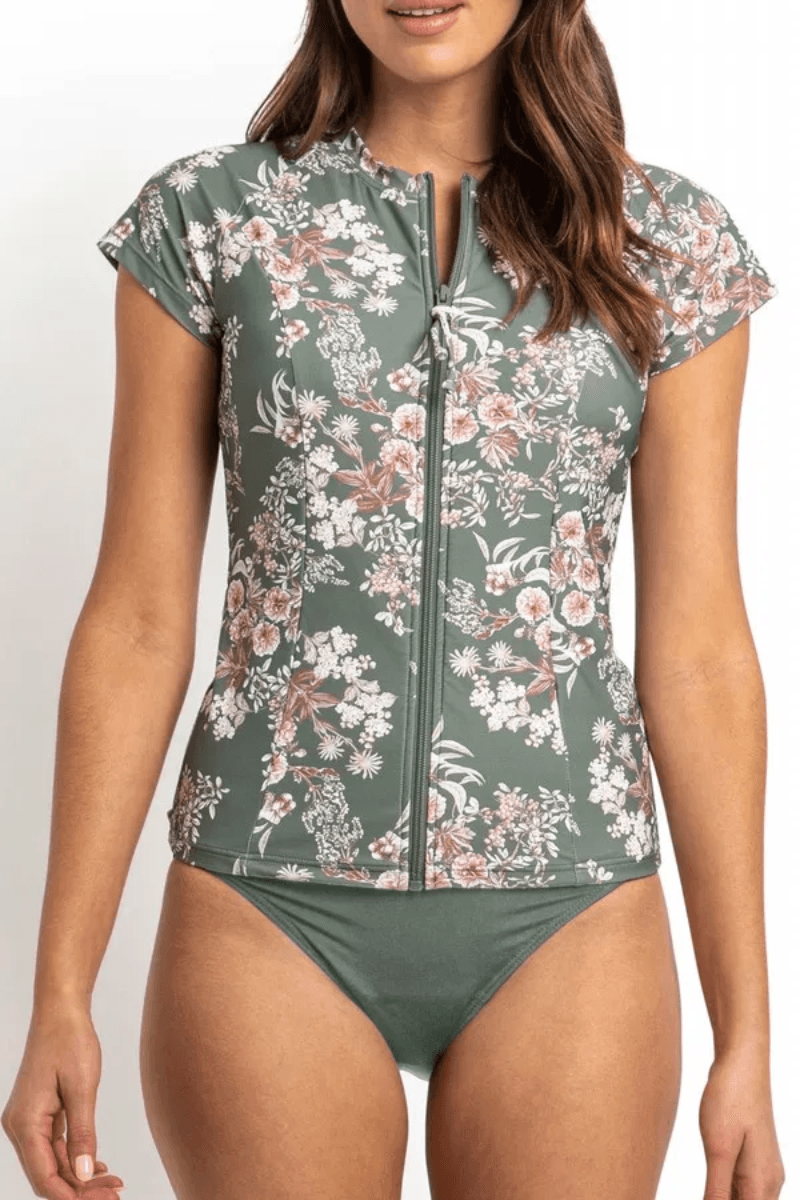 Sunseeker Chelsea Short Sleeve Rash Vest - Sage.