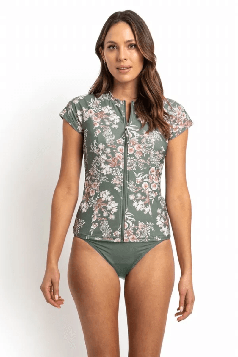 Sunseeker Chelsea Short Sleeve Rash Vest - Sage.