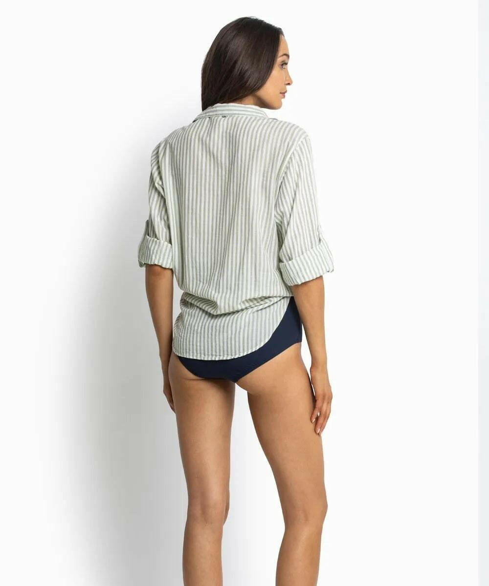 Sunseeker Summer Stripe Slouch Shirt Khaki.