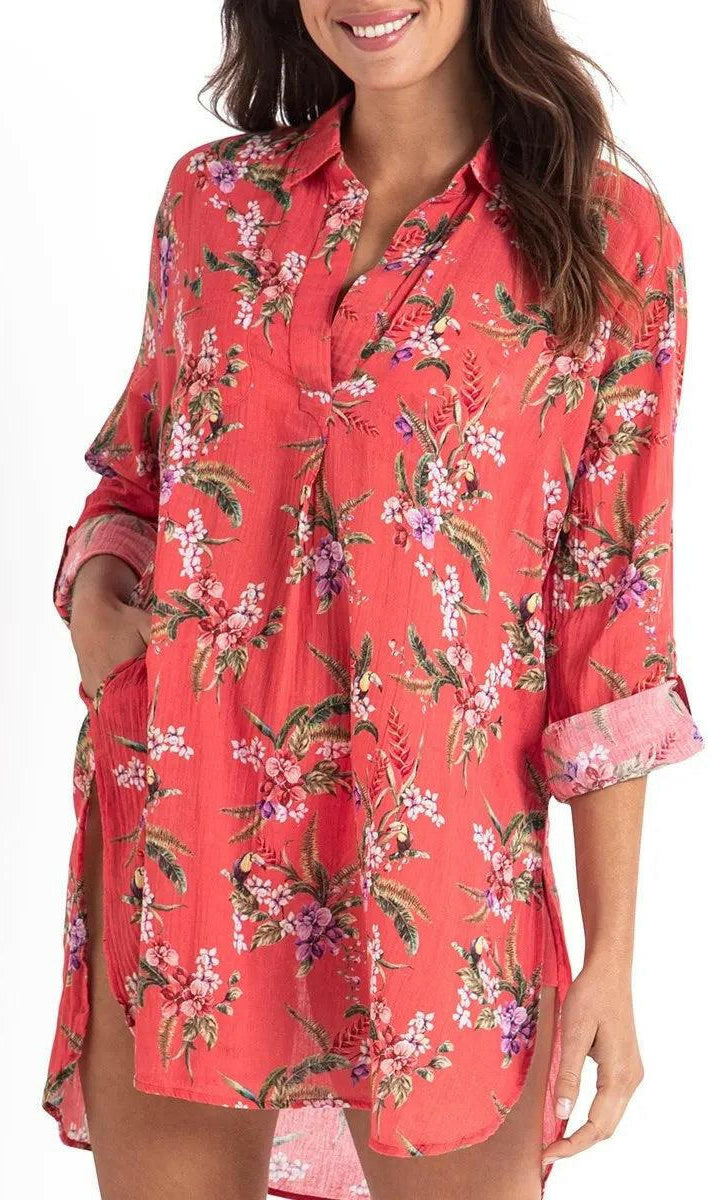 Sunseeker SS91814 Brazil Painters Shirt - Coral.