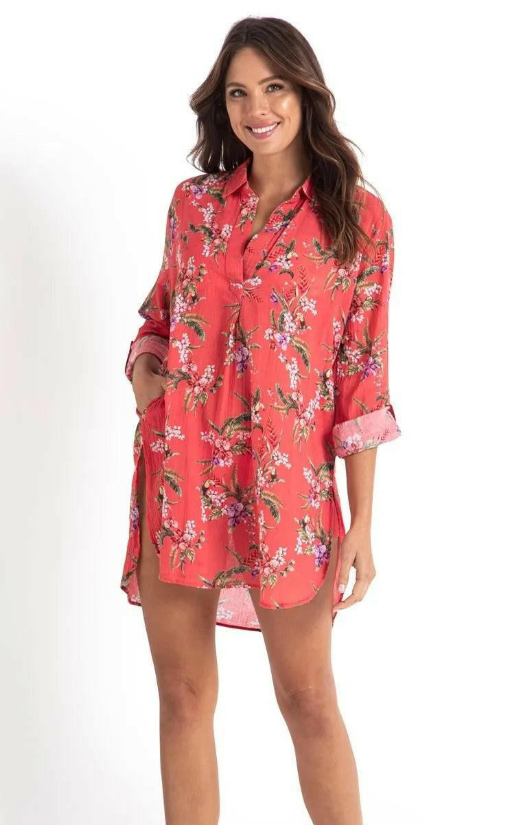 Sunseeker SS91814 Brazil Painters Shirt - Coral.