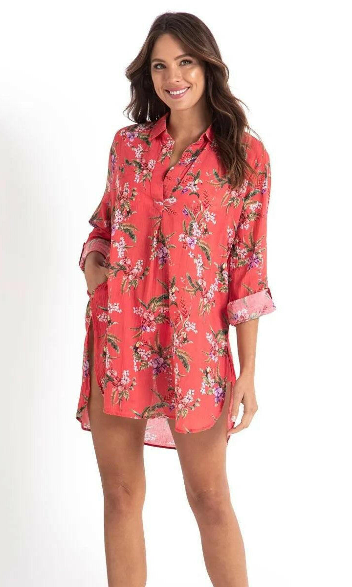 Sunseeker SS91814 Brazil Painters Shirt - Coral.