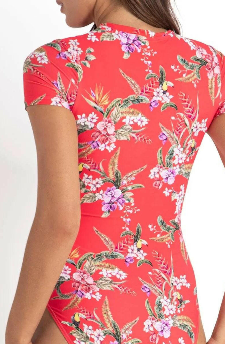 Sunseeker Brazil Surf Suit One Piece Swimwear Coral.