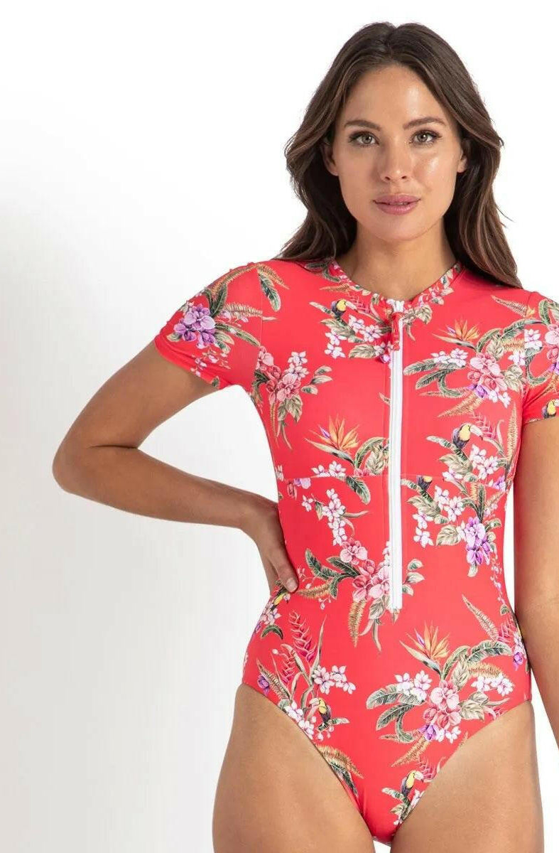 Sunseeker Brazil Surf Suit One Piece Swimwear Coral.