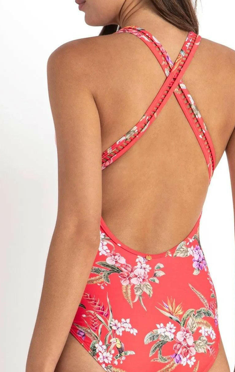 Sunseeker SS51528 Brazil Cross Strap One Piece Coral.