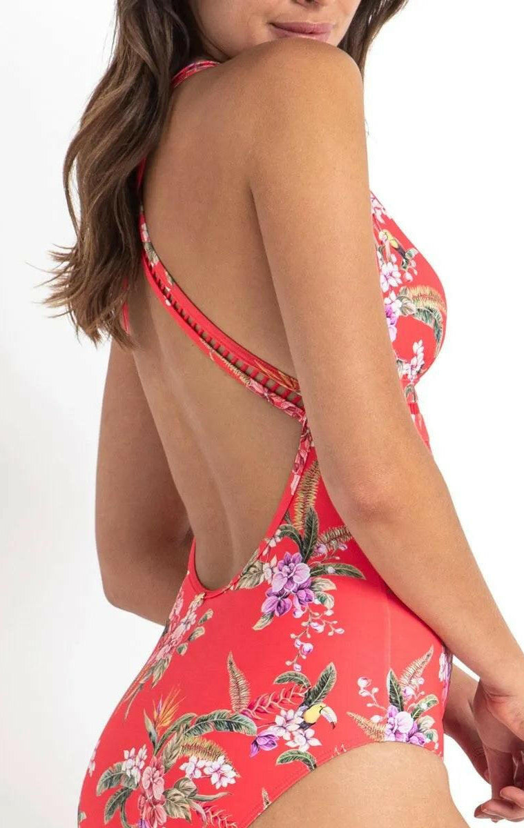 Sunseeker SS51528 Brazil Cross Strap One Piece Coral.