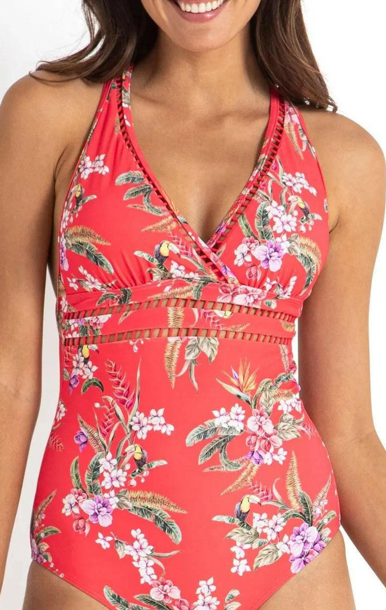 Sunseeker SS51528 Brazil Cross Strap One Piece Coral.