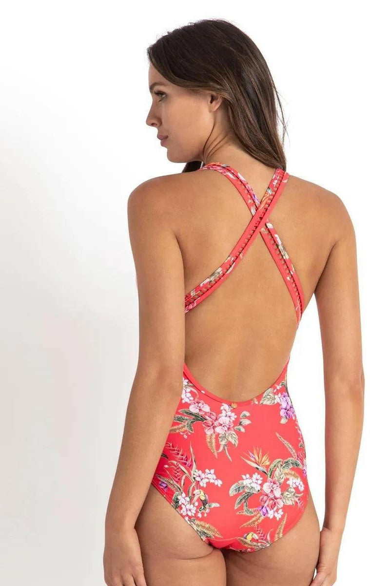 Sunseeker SS51528 Brazil Cross Strap One Piece Coral.
