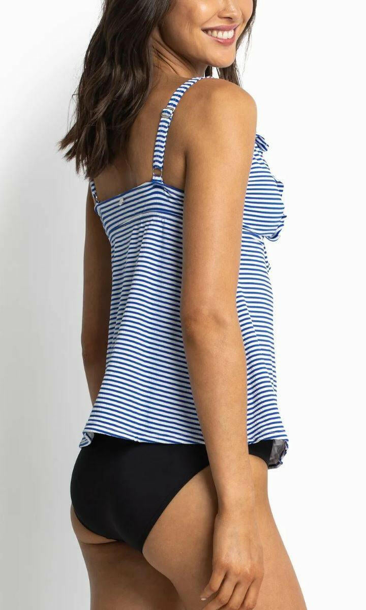 Sunseeker SS12246 Summer Stripe Frill A-Line Singlet Blue.