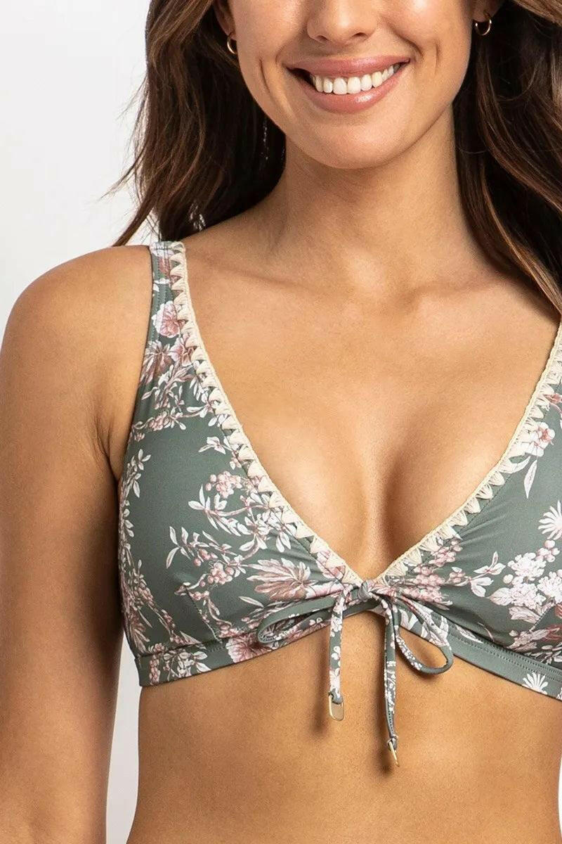 Sunseeker Chelsea Tie Front Bra Sage.