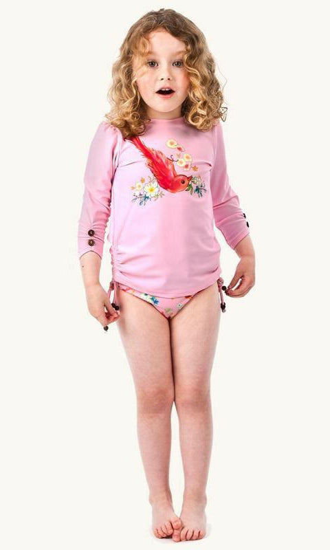 S5190/2-3 Girls Birds Of Paradise Rash Vest - Sunuva.