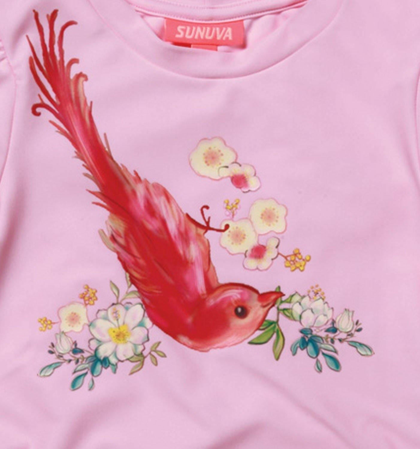 S5190/2-3 Girls Birds Of Paradise Rash Vest - Sunuva.