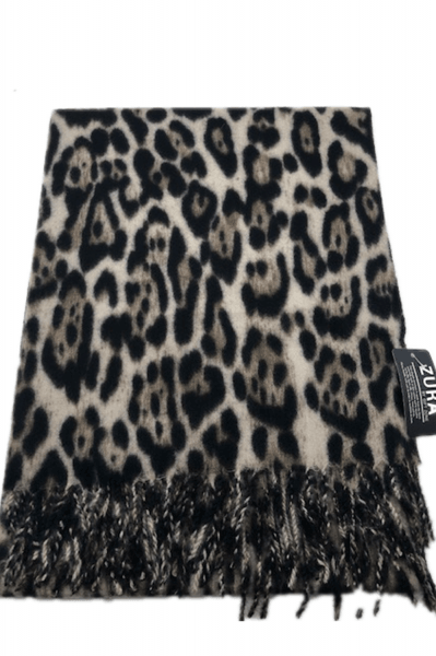 Leopard Print Shawl Wrap CASP61 Zura Cashmere Cotton.