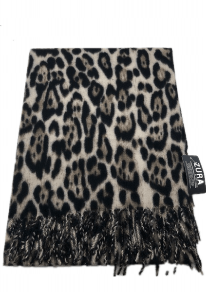 Leopard Print Shawl Wrap CASP61 Zura Cashmere Cotton.