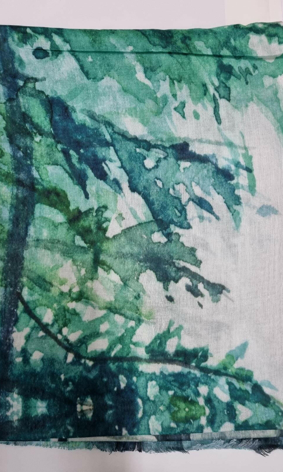 Australian Aqua Watercolour 100% Cotton Scarf.