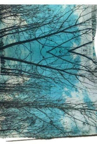 Australian Aqua Watercolour 100% Cotton Scarf.