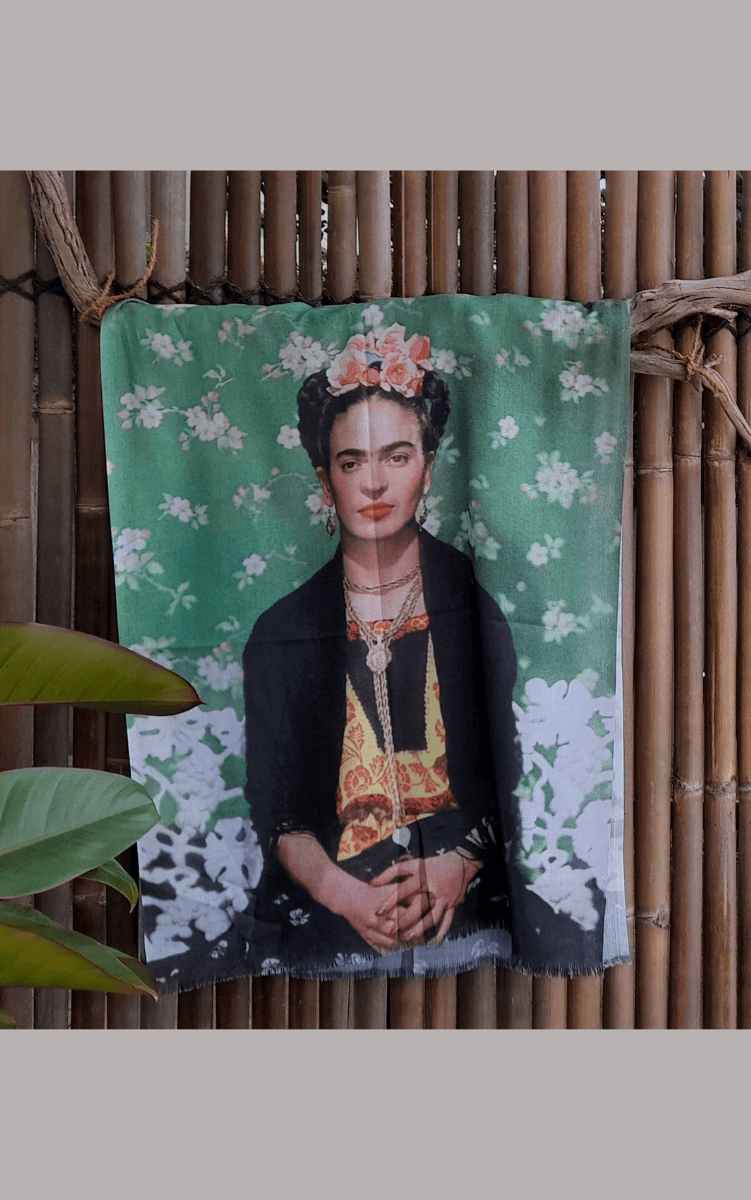 Frida Kahlo 100% Cotton Scarf Flowers.