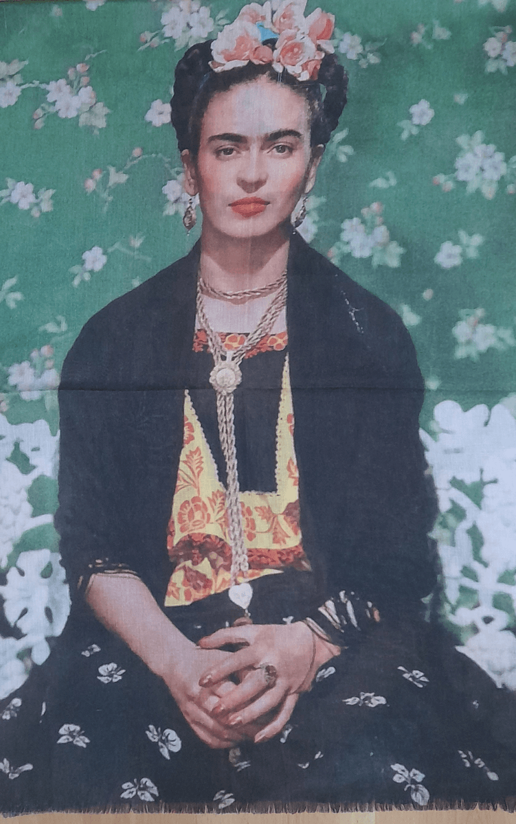 Frida Kahlo 100% Cotton Scarf Flowers.
