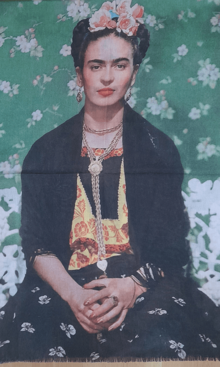 Frida Kahlo 100% Cotton Scarf Flowers.