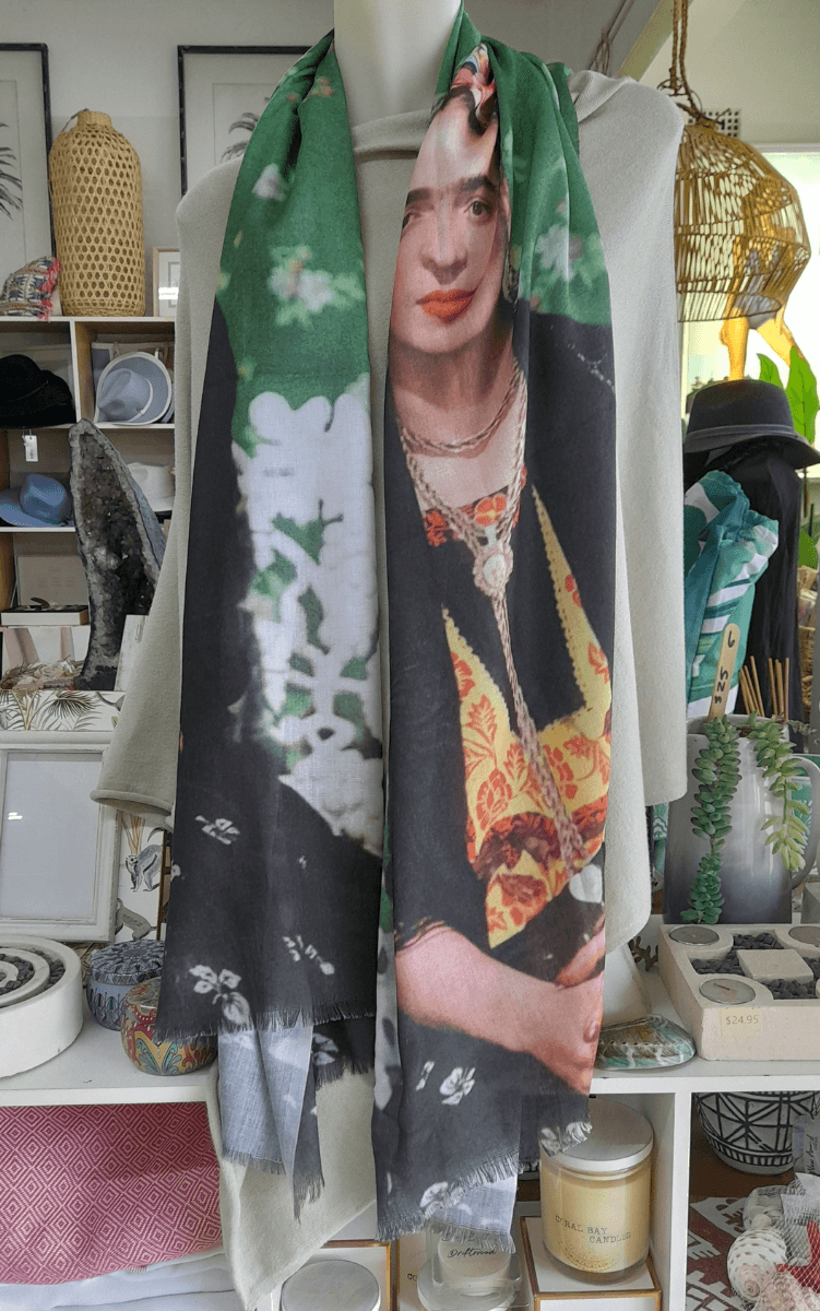 Frida Kahlo 100% Cotton Scarf Flowers.