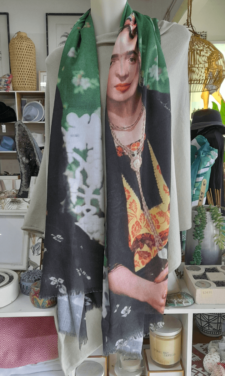 Frida Kahlo 100% Cotton Scarf Flowers.