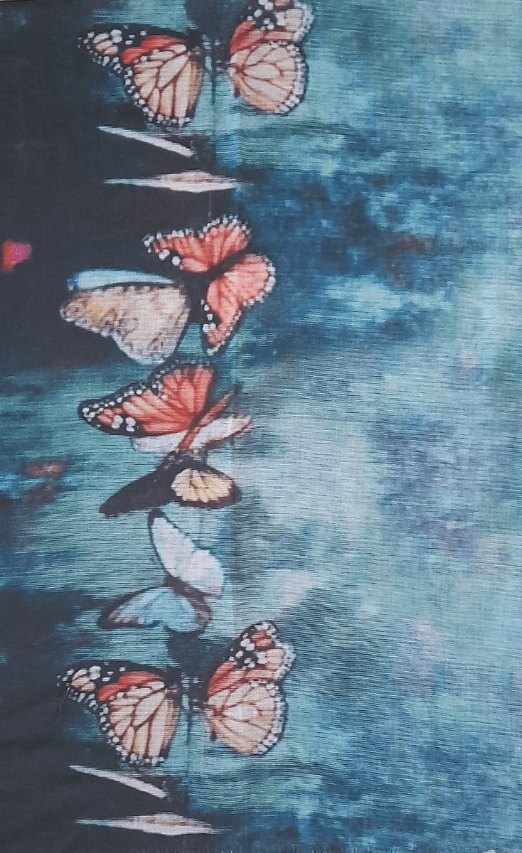 Zura Frida Kahlo 100% Cotton Scarf - Butterflies.