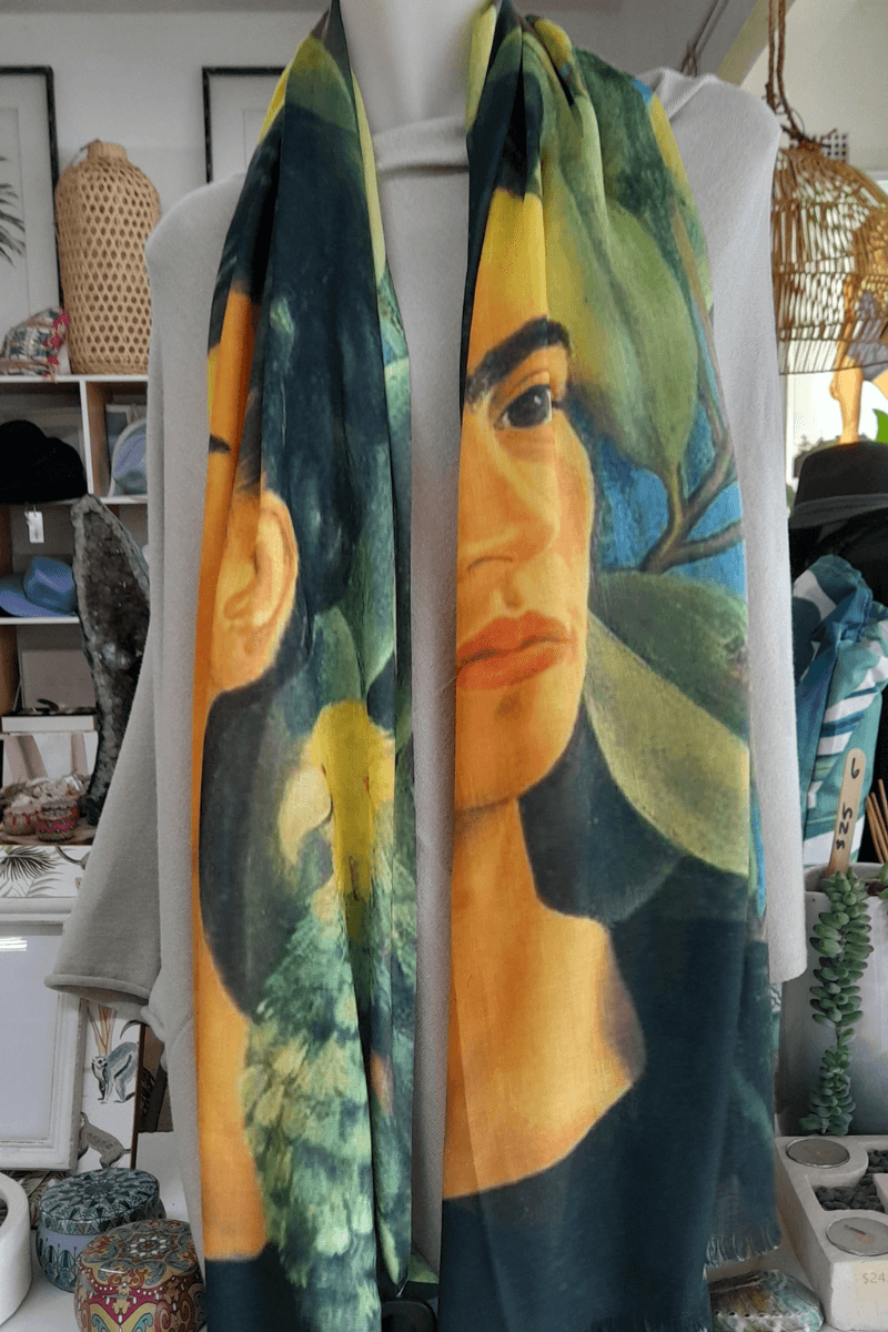 Zura Frida Kahlo 100% Cotton Scarf - Tropical Parrot.