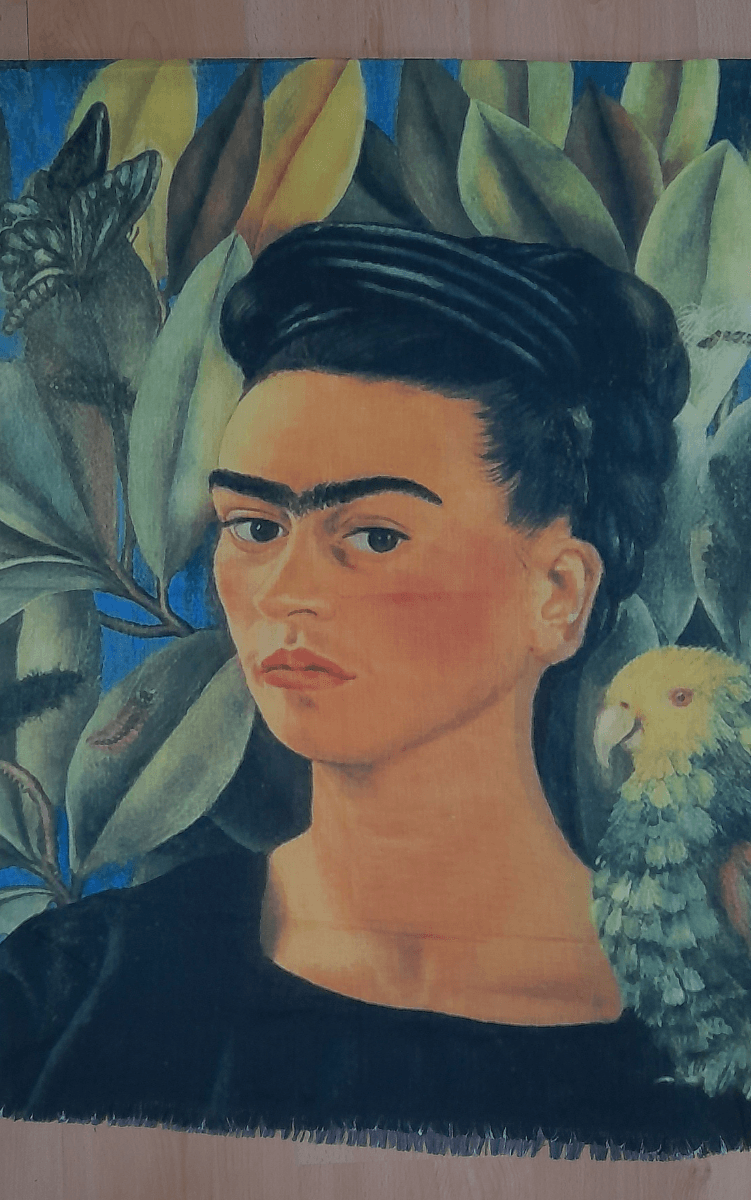 Zura Frida Kahlo 100% Cotton Scarf - Tropical Parrot.