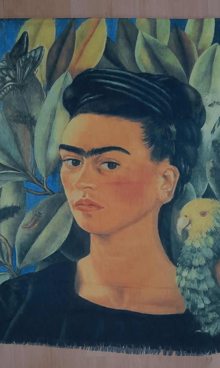 Zura Frida Kahlo 100% Cotton Scarf - Tropical Parrot.