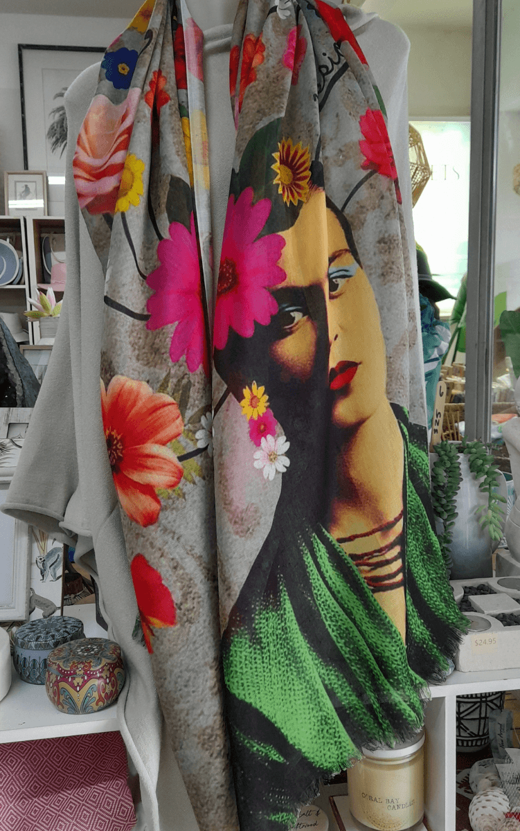 Zura Frida Kahlo Passion 100% Cotton Scarf.