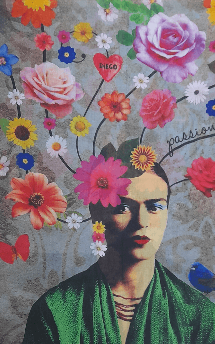 Zura Frida Kahlo Passion 100% Cotton Scarf.