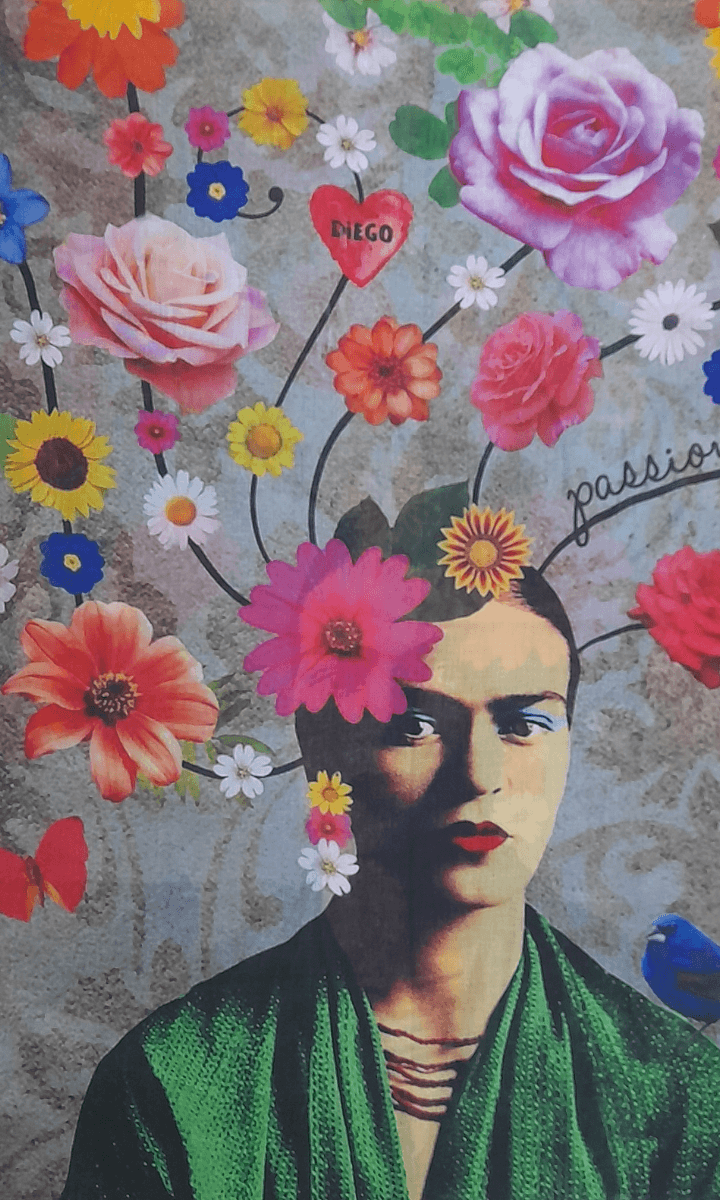Zura Frida Kahlo Passion 100% Cotton Scarf.