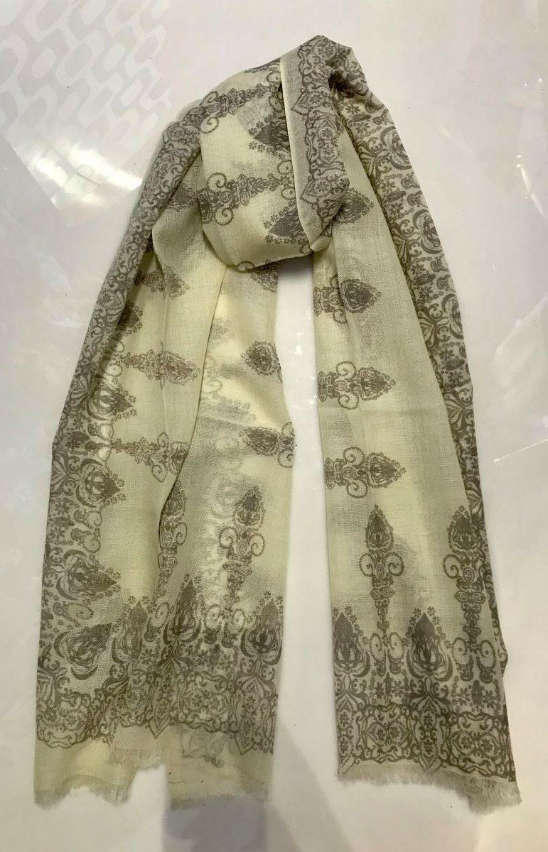 Zura Sheer Shawl & Scarf 100% Wool VJ44.