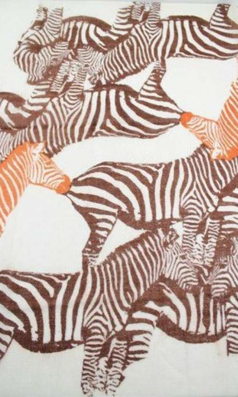 Zura Sheer Wool Zebra Scarf 100% Wool.