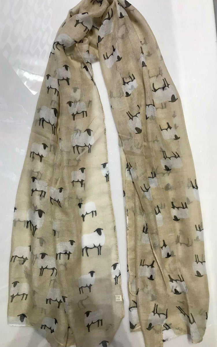 Zura Sheer Woolly Sheep Scarf 100% Cotton GMA591.