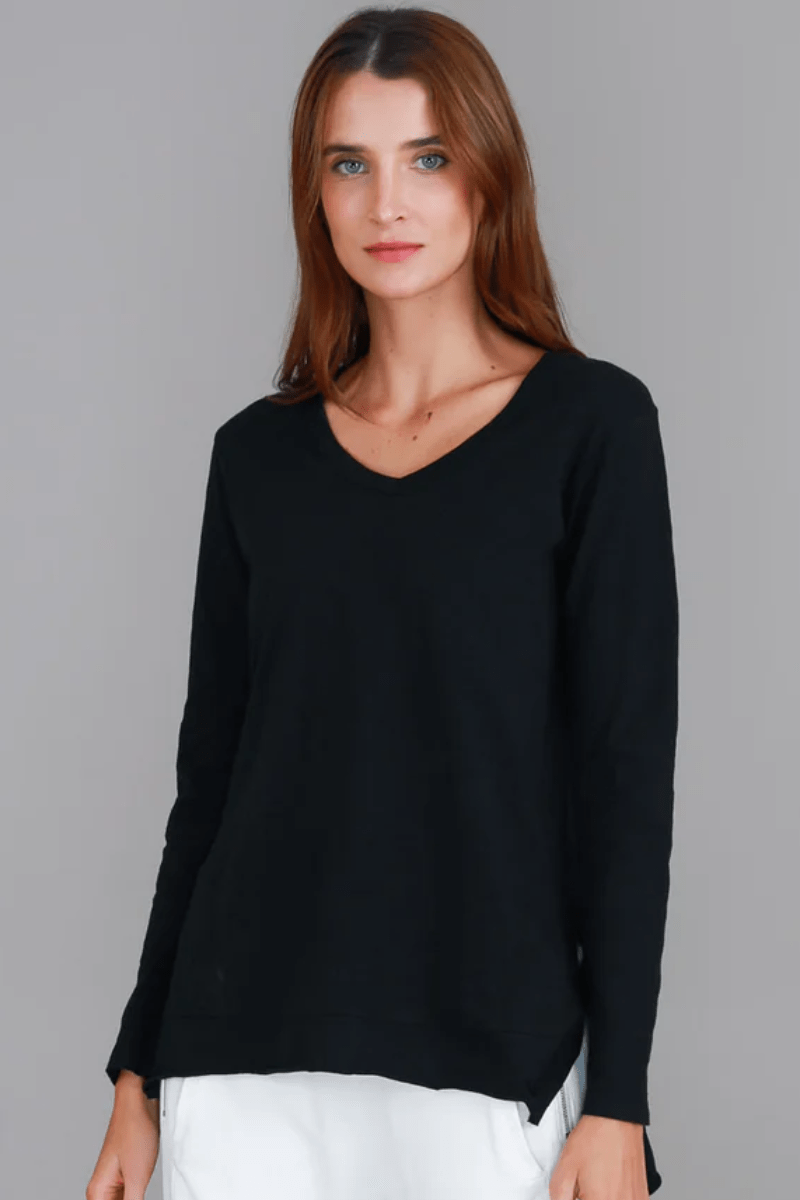 3rd Story Barwon Tee 100% French Cotton Black.