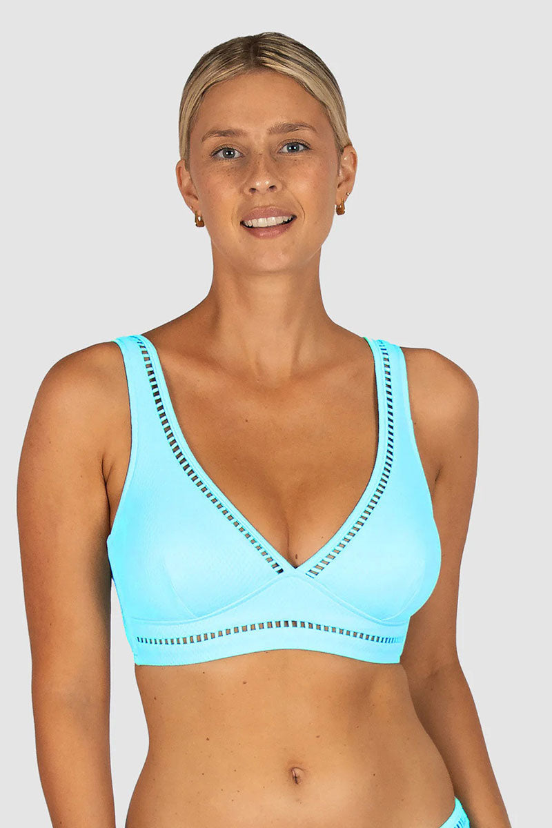 Baku BRA565RCE Rococco D/DD Cup Longline Bikini Bra Top - Arctic Blue_1