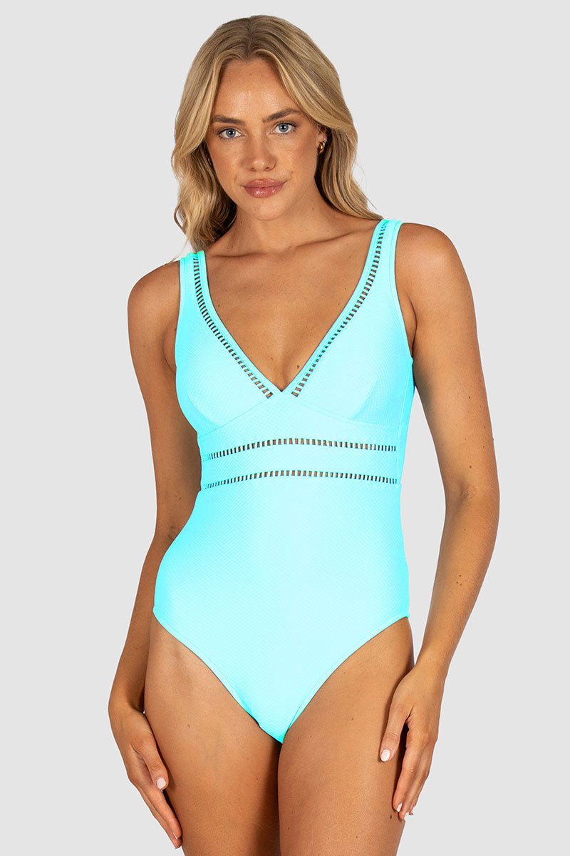 Baku M785RCE Rococco Longline One Piece Swimsuit - Arctic Blue_1