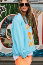 Hammill & Co Howdy Cowboy Sweater - Aqua / Orange.