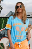 Hammill & Co Tennis Tee - Aqua Orange.